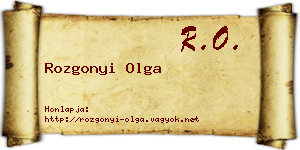 Rozgonyi Olga névjegykártya