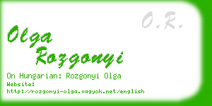 olga rozgonyi business card